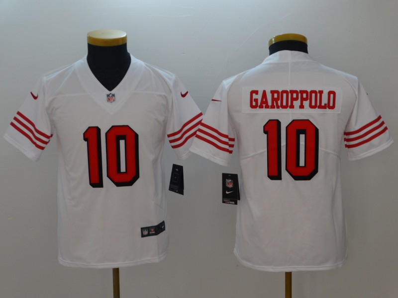 Youth San Francisco 49ers #10 Garoppolo White Color Rush Nike Vapor Untouchable Limited Playe NFL Jerseys->women nfl jersey->Women Jersey